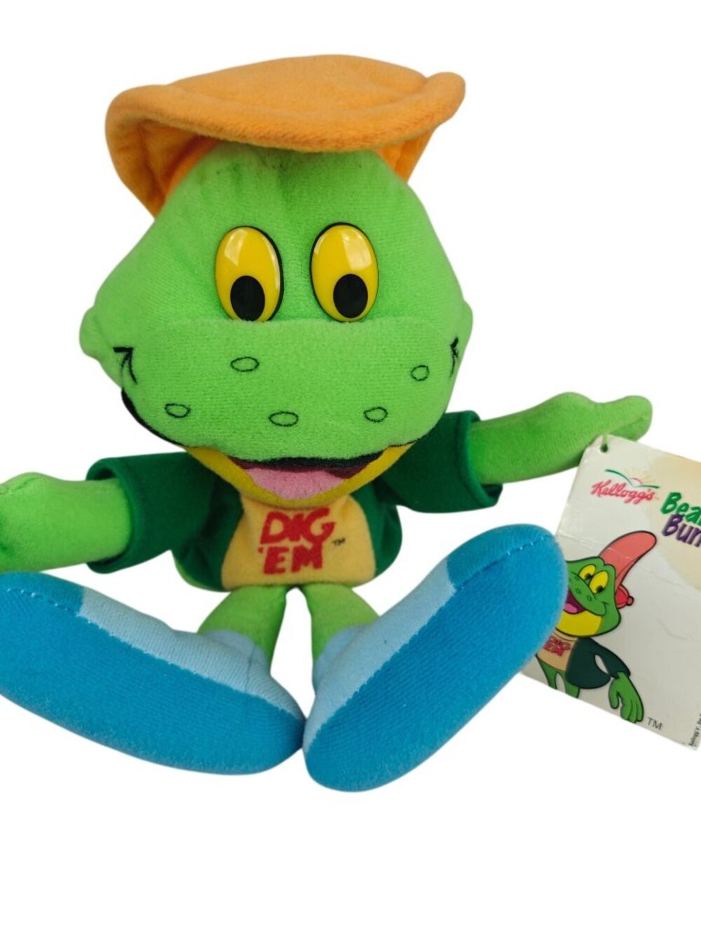 Vintage Kellogg's Bean Bag Bunch Dig'Em Frog Plush Honey Smacks w/ Tags 1998